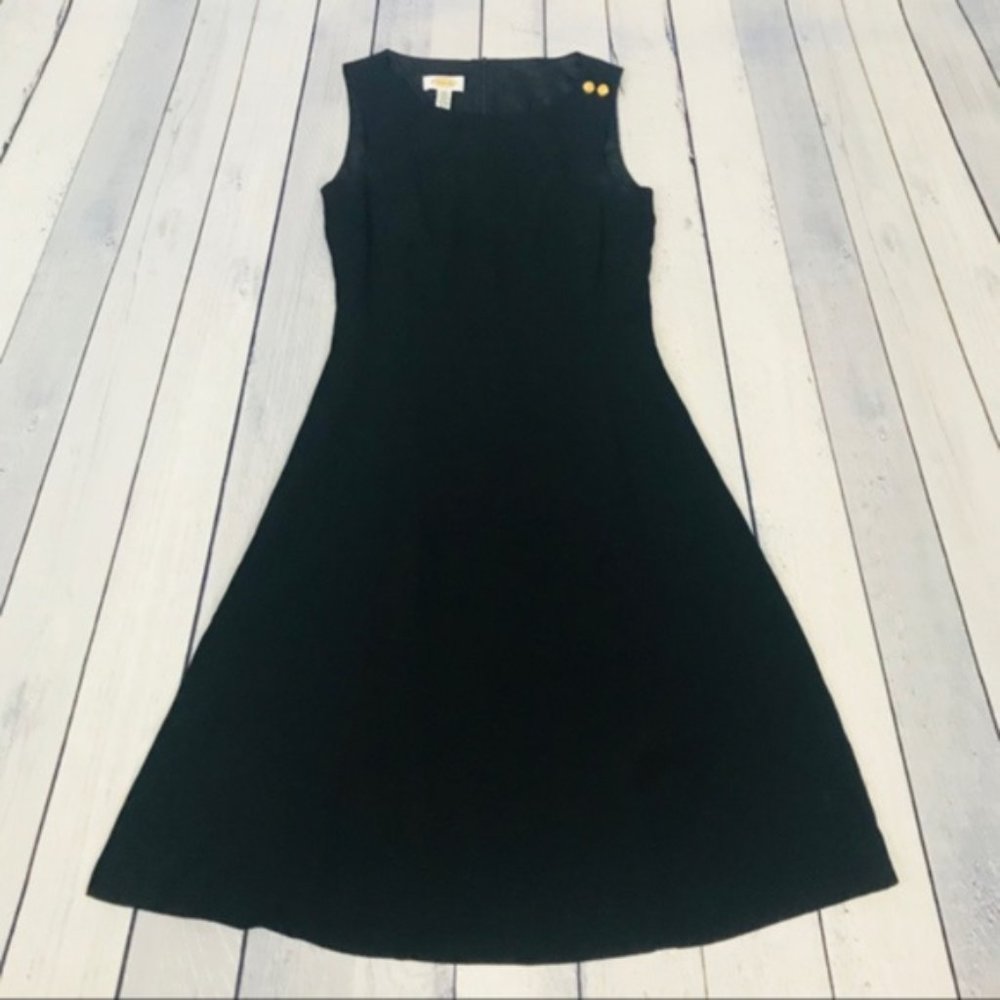 Talbots Little Black Dress with Button Detail sz 4